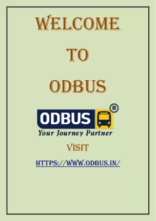 Discover the Ease and Convenience of Online Bus Booking in Odisha with ODBUS