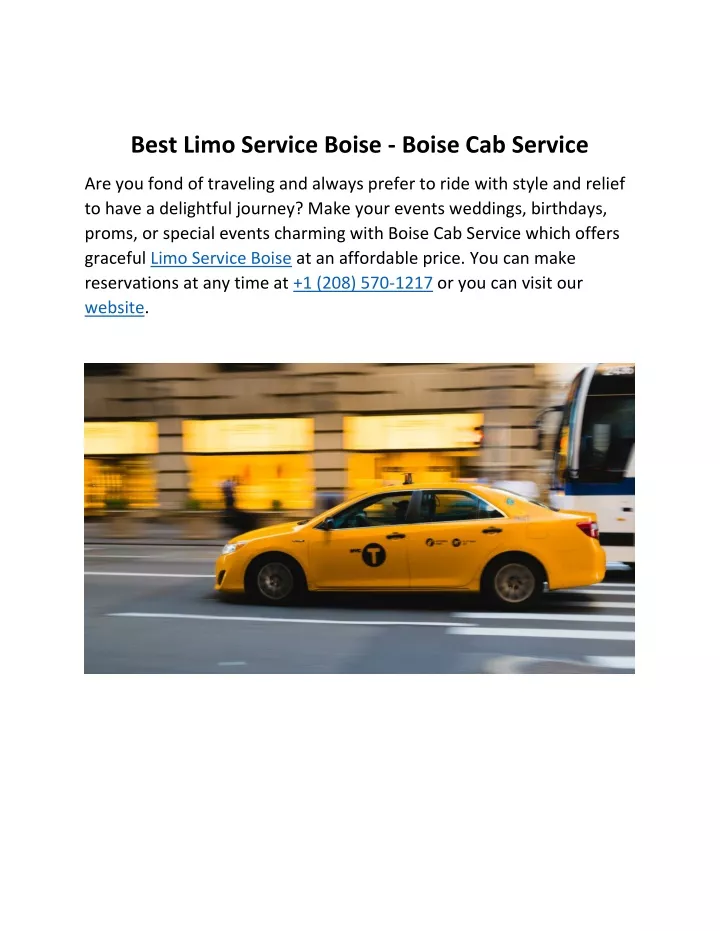 best limo service boise boise cab service