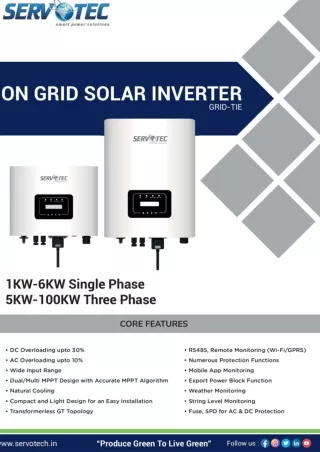 Solar On Grid Inverter (Grid Tie) Catalogue