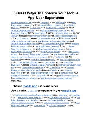 6 great ways to enhance your mobile app user
