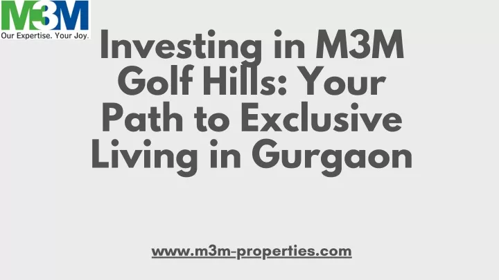 investing in m3m golf hills your path