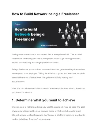 how to build network being a freelancer