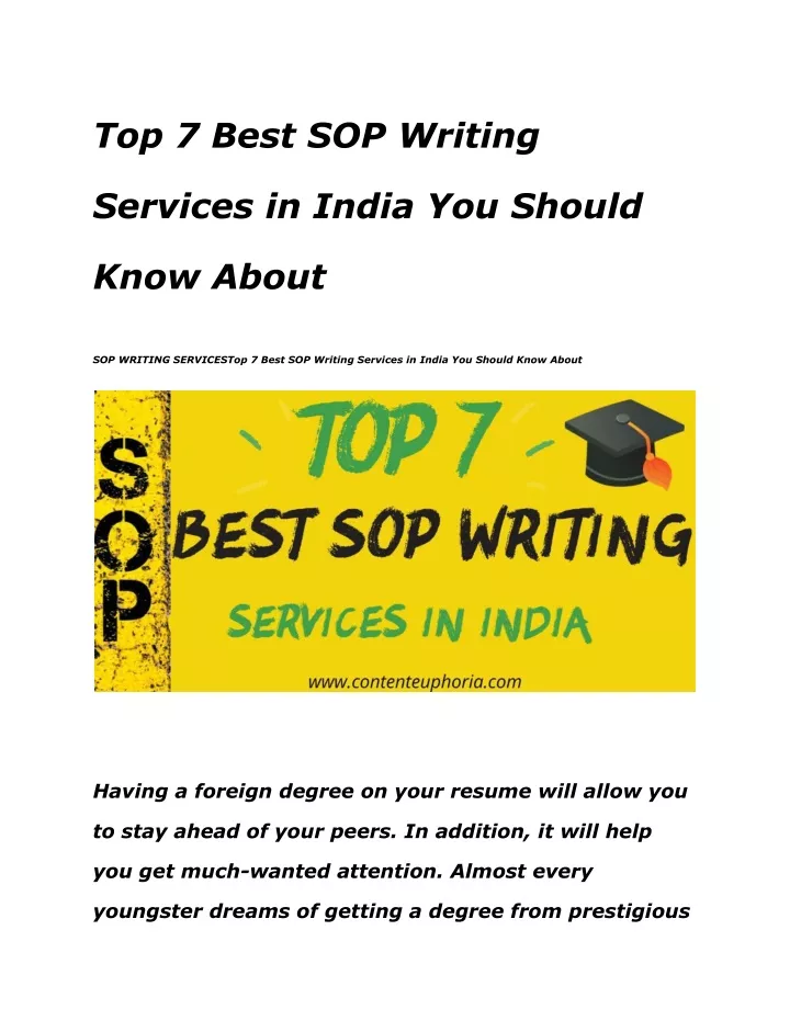 top 7 best sop writing