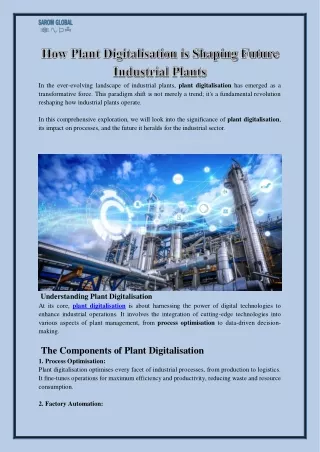 How Plant Digitalisation is Shaping Future Industrial Plants