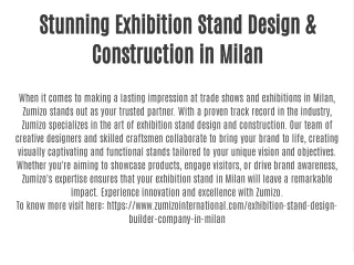 Stunning Exhibition Stand Design & Construction in Milan