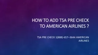 How To Add TSA Pre Check To American Airlines