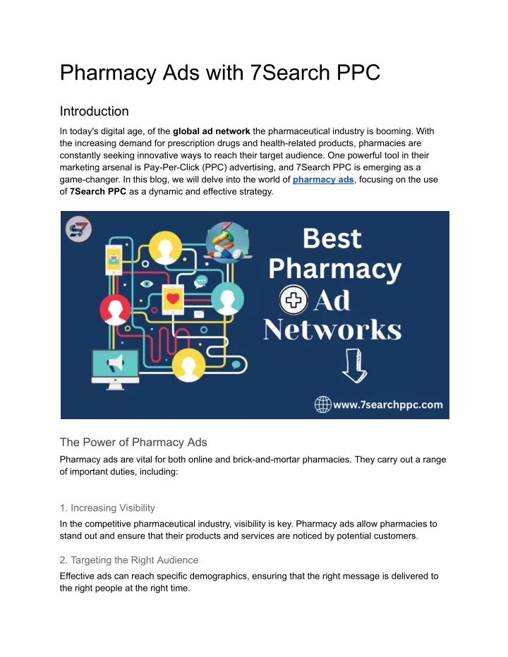 pharmacy ads with 7search ppc