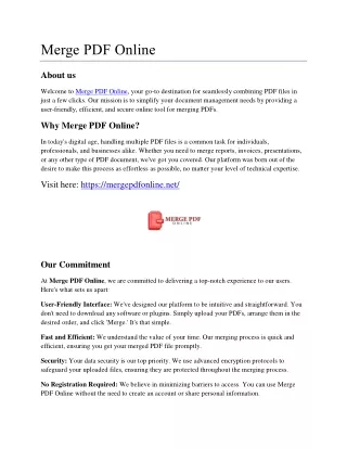 Merge PDF Online