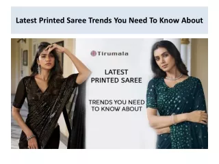 Latest Printed Saree Trends You Need To Know