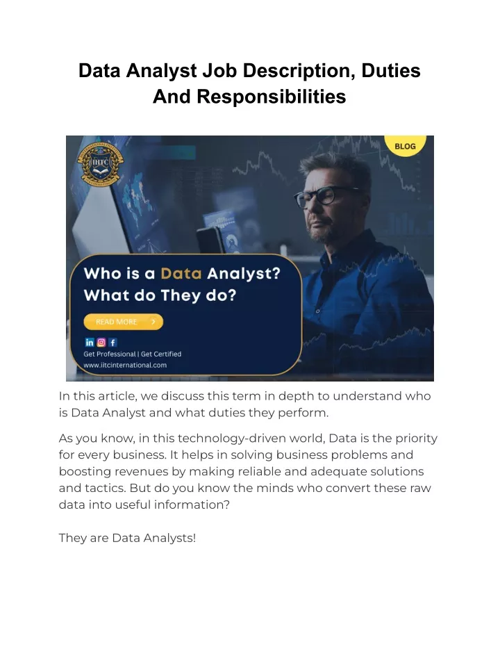 data analyst job description duties