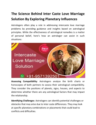 The Science Behind Inter Caste Love Marriage Solution By Exploring Planetary Inf