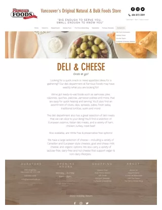 Local and Imported Deli Cheeses