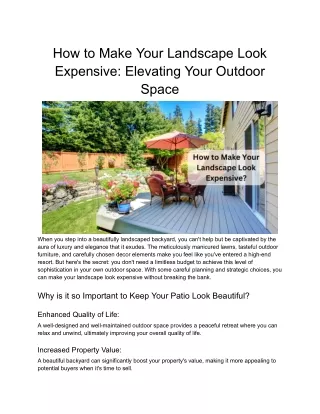 How to Make Your Landscape Look Expensive_ Elevating Your Outdoor Space