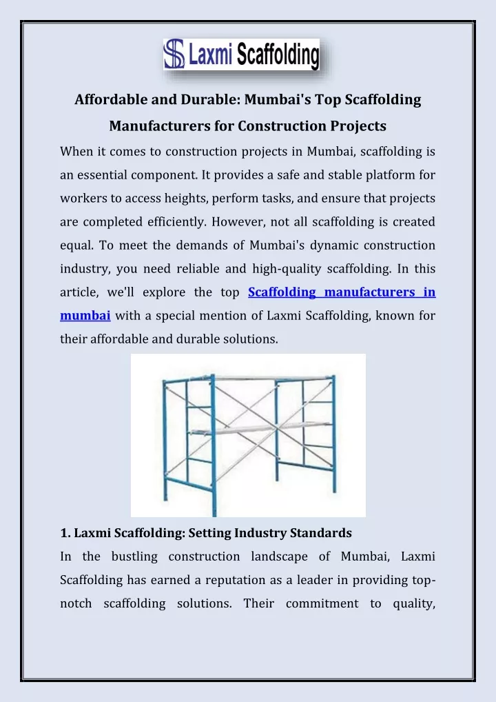 affordable and durable mumbai s top scaffolding