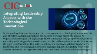 Integrating Leadership Aspects with the Technological Innovations