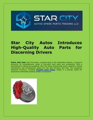 Hyundai Parts In Dubai | Starcityautos