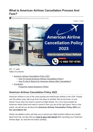 What Is American Airlines Cancellation Process And Fees