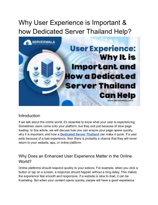 why user experience is important how dedicated