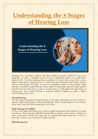 Understanding the 8 Stages of Hearing Loss