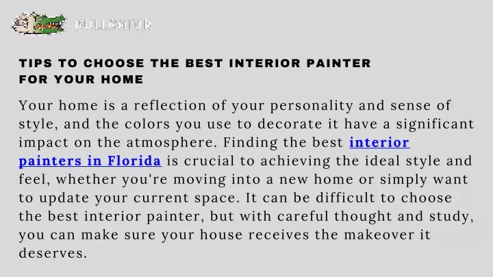 tips to choose the best interior painter for your
