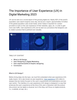 The Importance of User Experience (UX) in Digital Marketing 2023