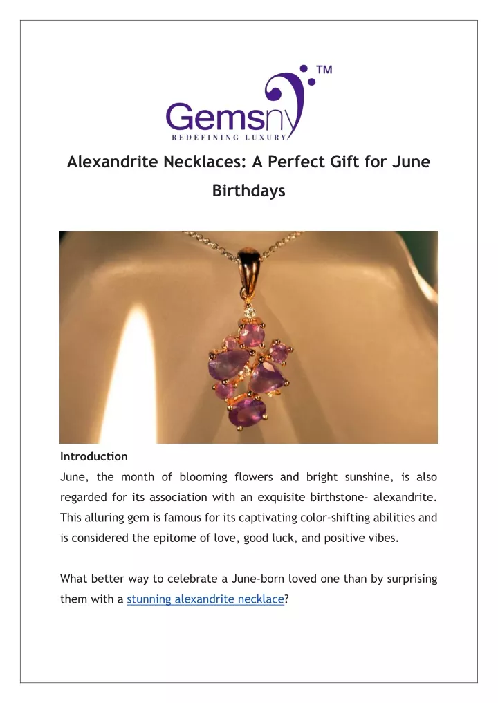 alexandrite necklaces a perfect gift for june