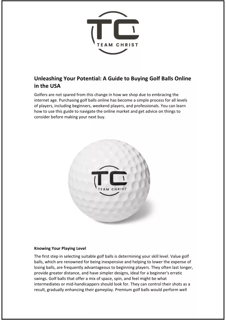 unleashing your potential a guide to buying golf