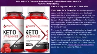 Vista Keto ACV Gummies