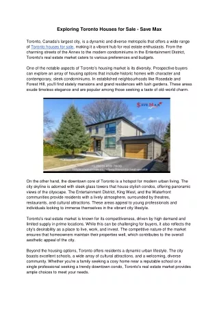 exploring toronto houses for sale save