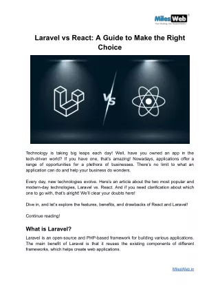 Laravel vs React_ A Guide to Make the Right Choice