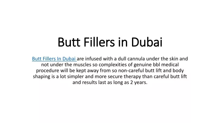 butt fillers in dubai