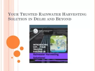 Your Trusted Rainwater Harvesting Solution in Delhi