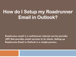 how do i setup my roadrunner email in outlook
