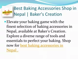 Best Baking Accessories Shop in Nepal | Baker's Creation