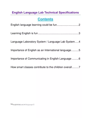 English Language Lab Technical Specifications 5