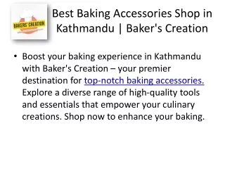 Best Baking Accessories Shop in Kathmandu | Baker's Creation