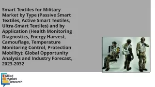 Smart Textiles for Military Market  to See Huge Growth & Profitable Business