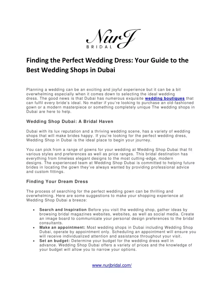 PPT - Finding the Perfect Wedding Dress Your Guide to the Best Wedding ...