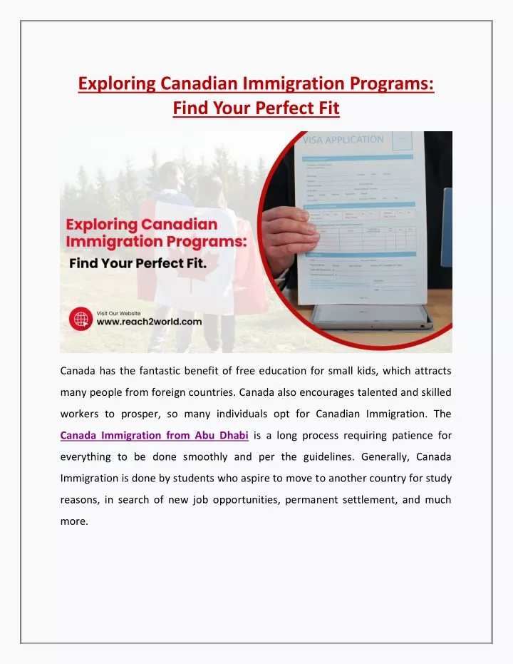 exploring canadian immigration programs find your