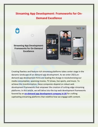 streaming app development frameworks