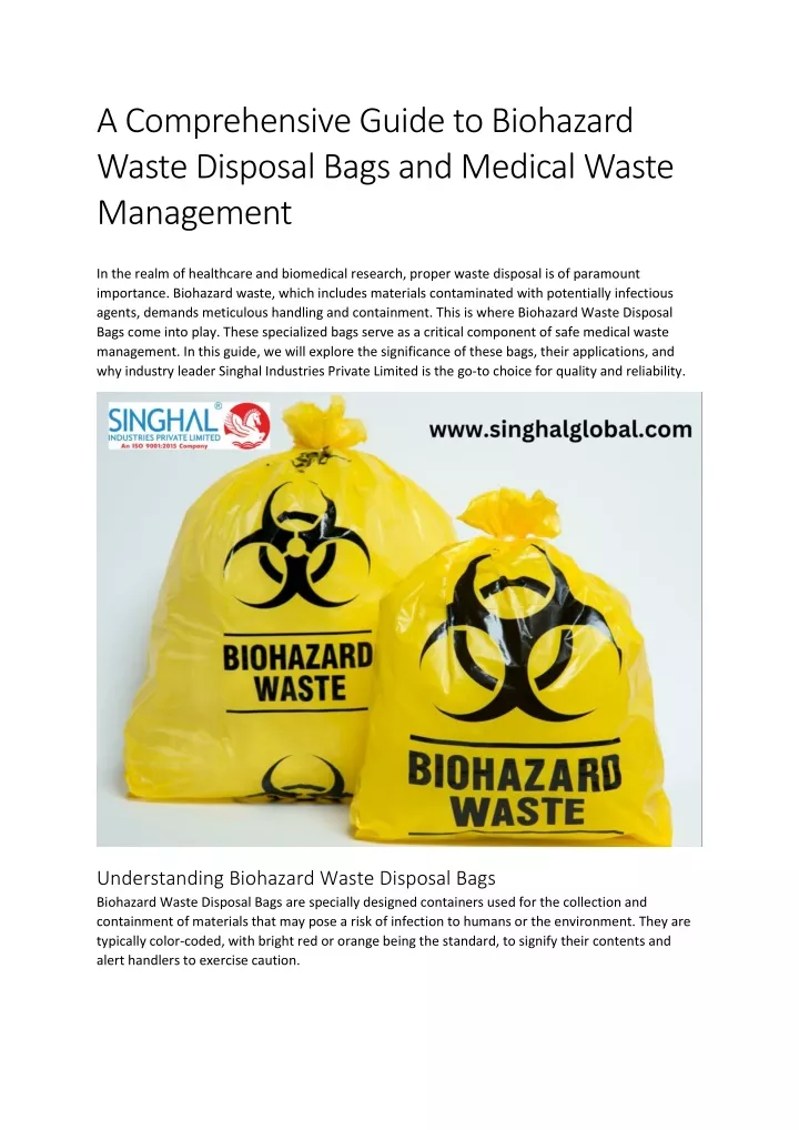 a comprehensive guide to biohazard waste disposal