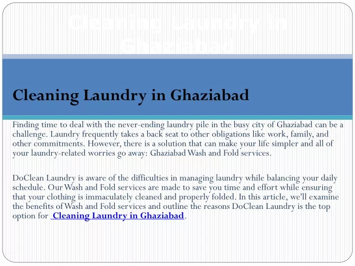 cleaning laundry in ghaziabad
