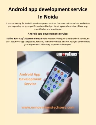 Android app development service In Noida