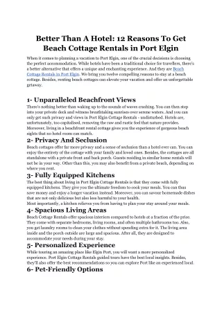 Better Than A Hote_ 12 Reasons To Get Beach Cottage Rentals in Port Elgin