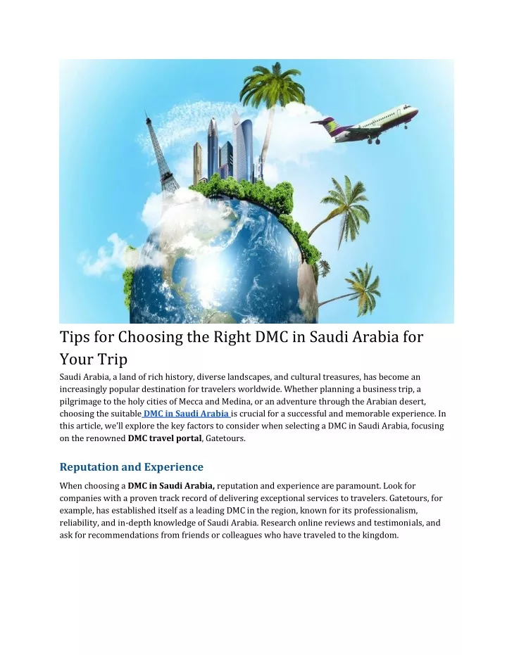 tips for choosing the right dmc in saudi arabia