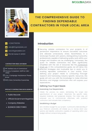 The Comprehensive Guide to Finding Dependable Contractors in Your Local Area-InfoGlobalData
