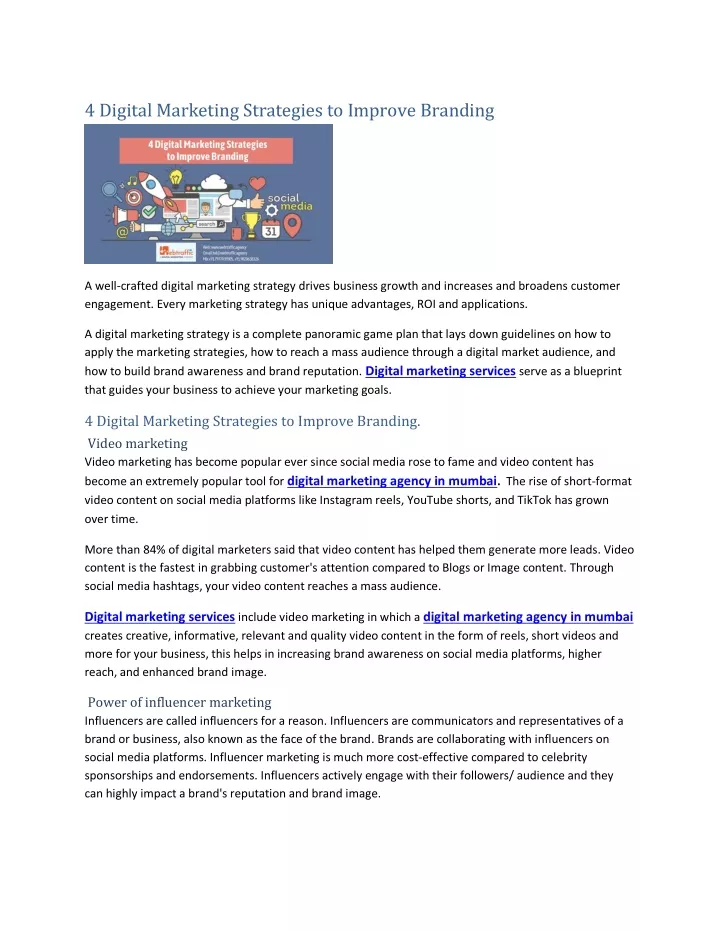 4 digital marketing strategies to improve branding