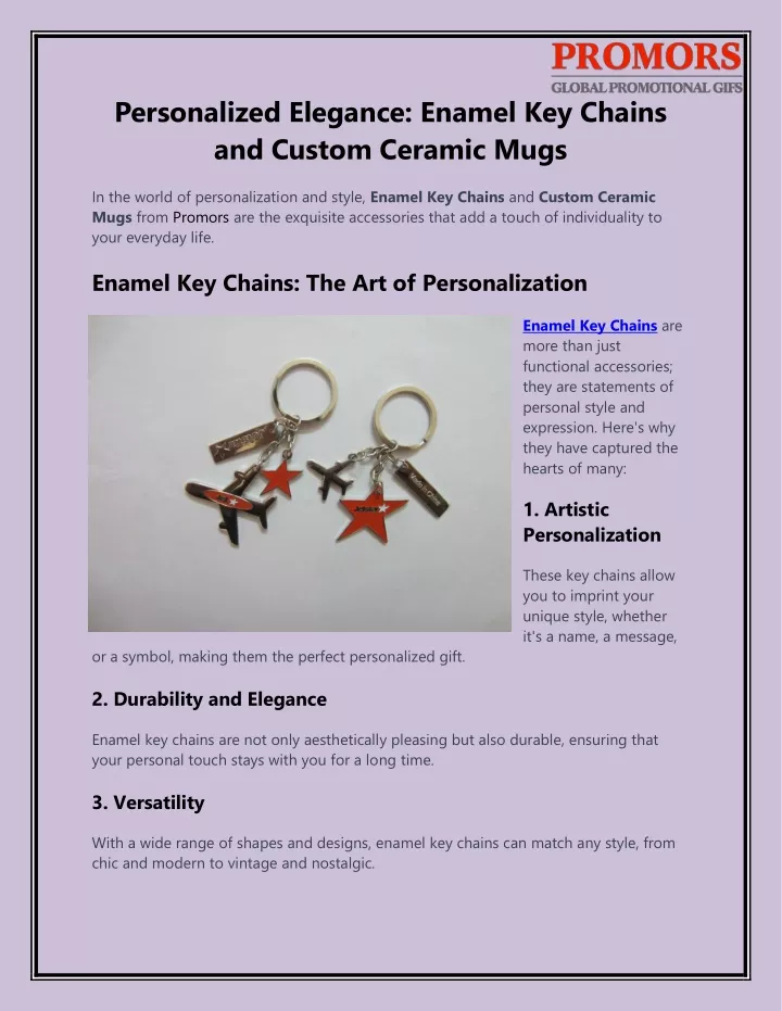 personalized elegance enamel key chains