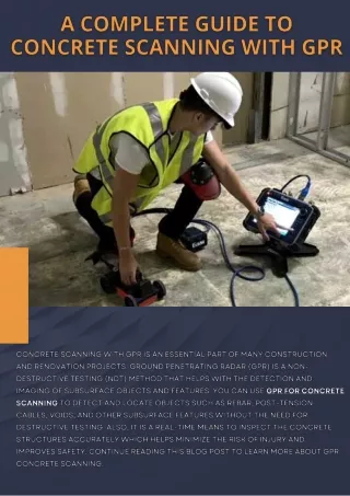 A Complete Guide to Concrete Scanning with GPR