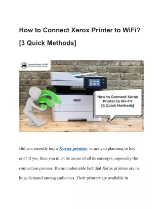 How to Connect Xerox Printer to WiFi